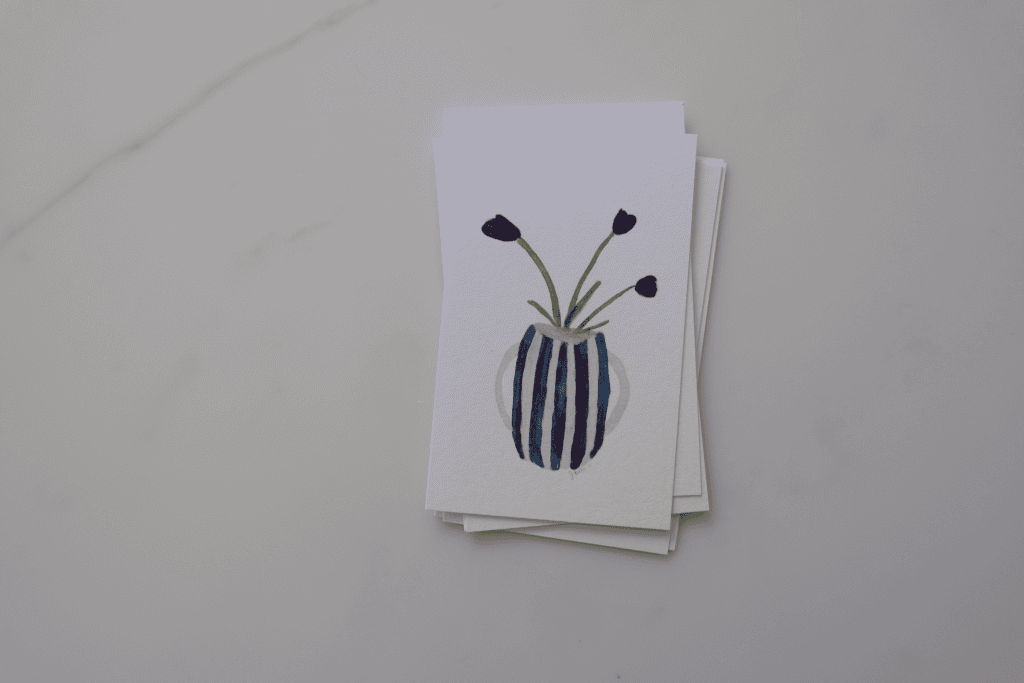 Mini art print of a vase with flowers, part of the Ciao Bella collection.