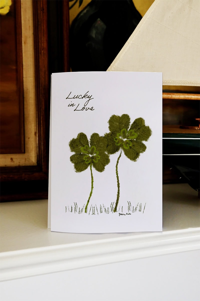 love lucky clover plant nature greeting card