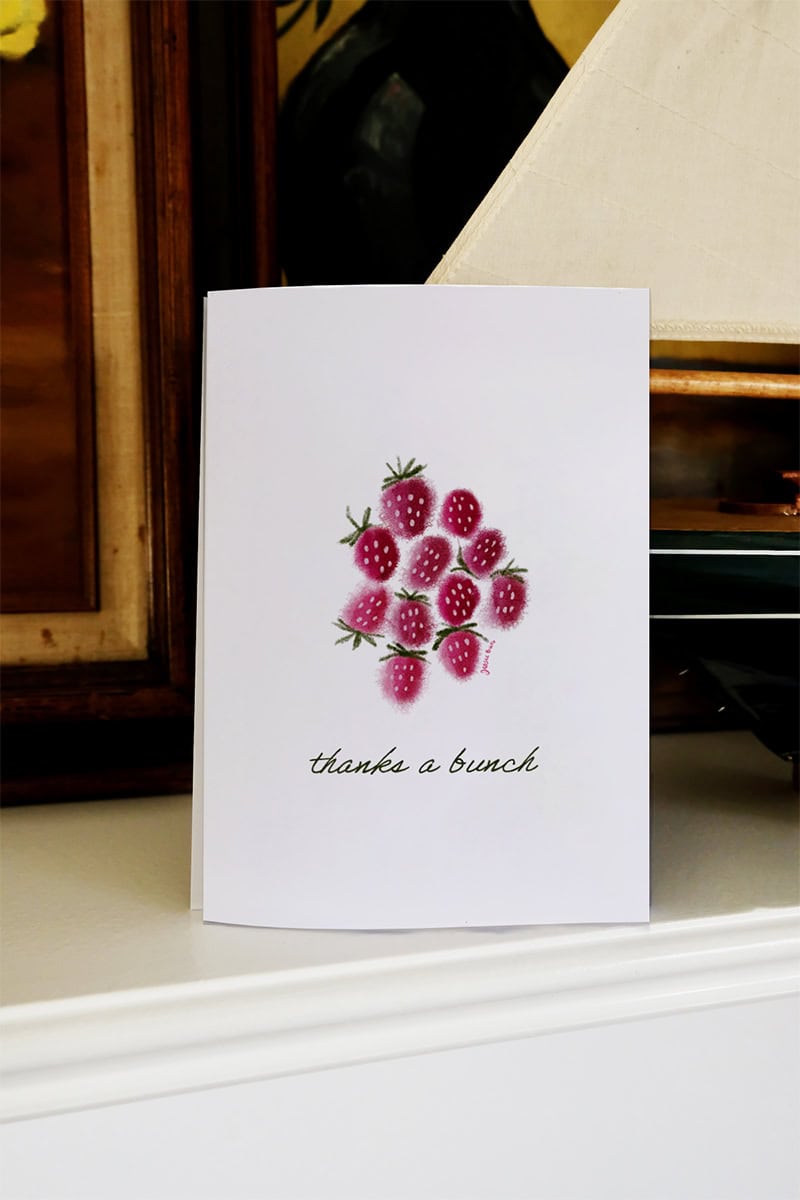 Berry thanks grateful strawberry farmers market greeting card