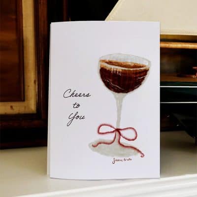 espresso martini cocktail cheers celebrate greeting card