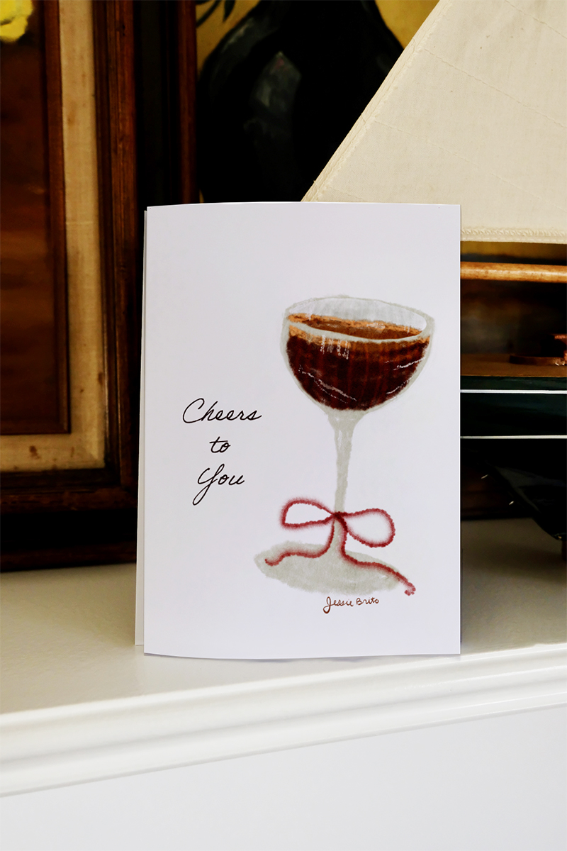 espresso martini cocktail cheers celebrate greeting card
