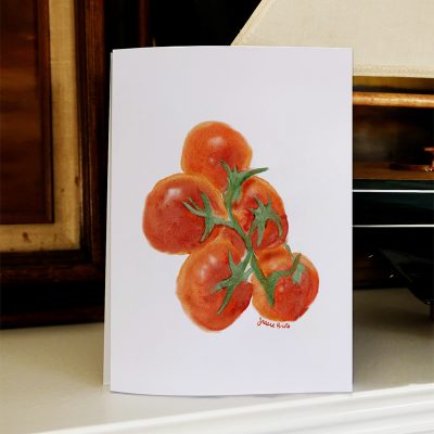 garden tomato farmers market greeting card