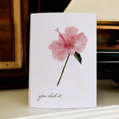 graduation promotion proud happy yay greeting card hibiscus flower tropical