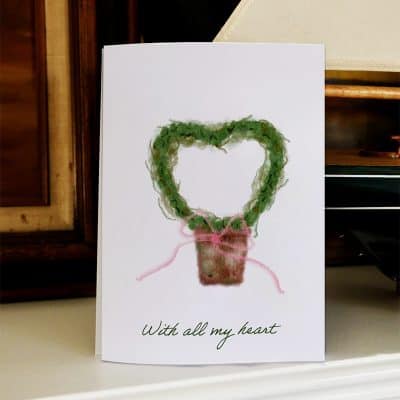 heart plant love sweet anniversary greeting card