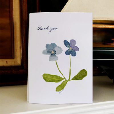 pansy flower nature sweet thank you thanks greeting card