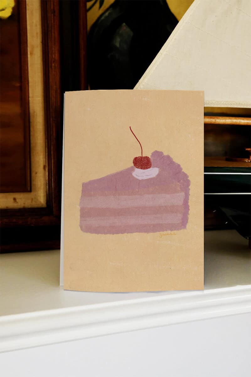 birthday cake slice pink yellow party celebration